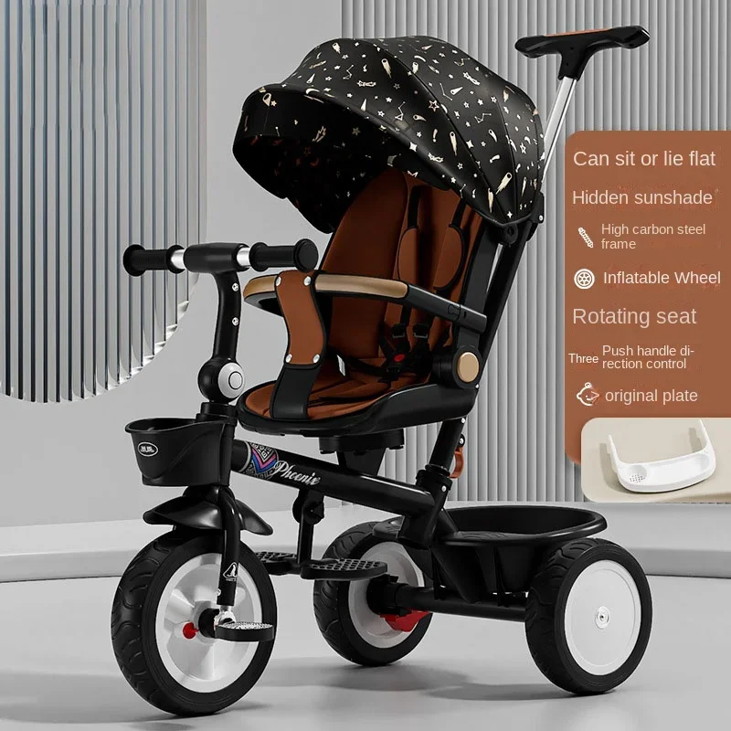 Newborn Stroller Lightweight Foldable Travel Walking Stroller Two-way Swivel Seat High Landscape Four-wheeled Baby Stroller