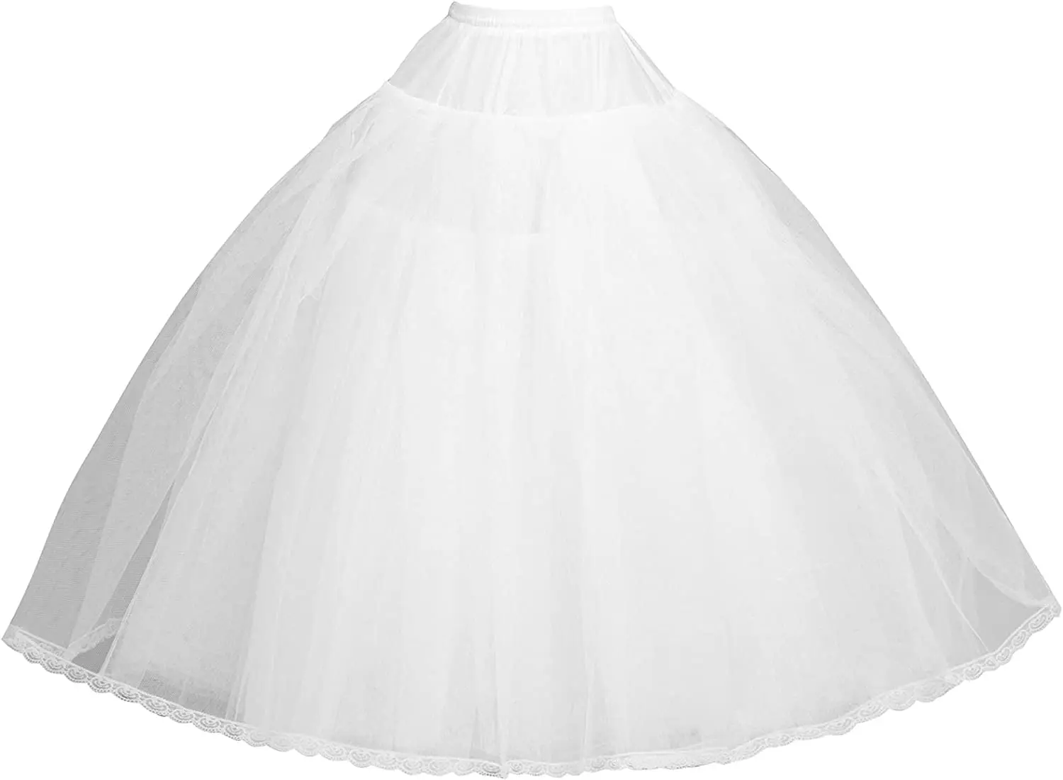 8 lapisan Tulle rok tanpa tutup Crinoline Underskirt untuk gaun pengantin MPT018 putih