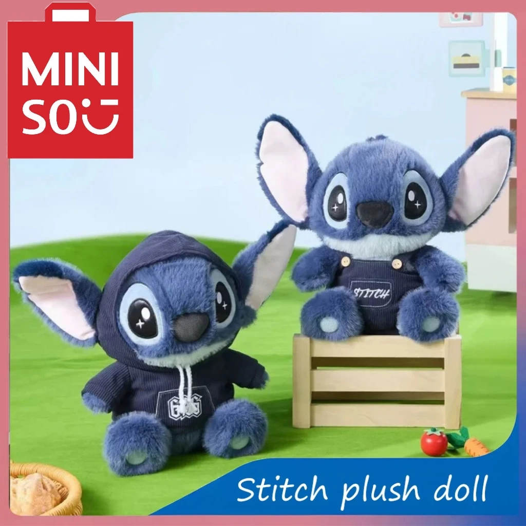 

НОВАЯ плюшевая кукла Disney Stitch с комбинезоном, милая мягкая игрушка в стиле аниме, подарок на день рождения для детей, мальчиков и девочек, декор комнаты