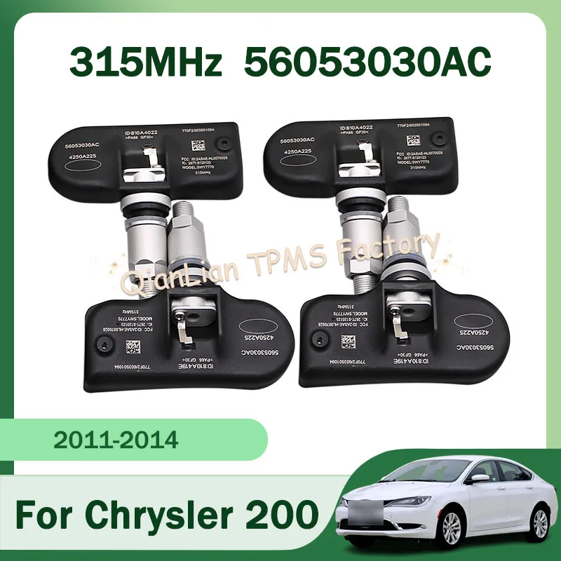 1/4pcs 315MHz 56053030AC Sistema de monitoramento de pressão dos pneus para Chrysler 200 Crossfire Pacifica Pt Cruiser Sebring 300 Sensor TPMS