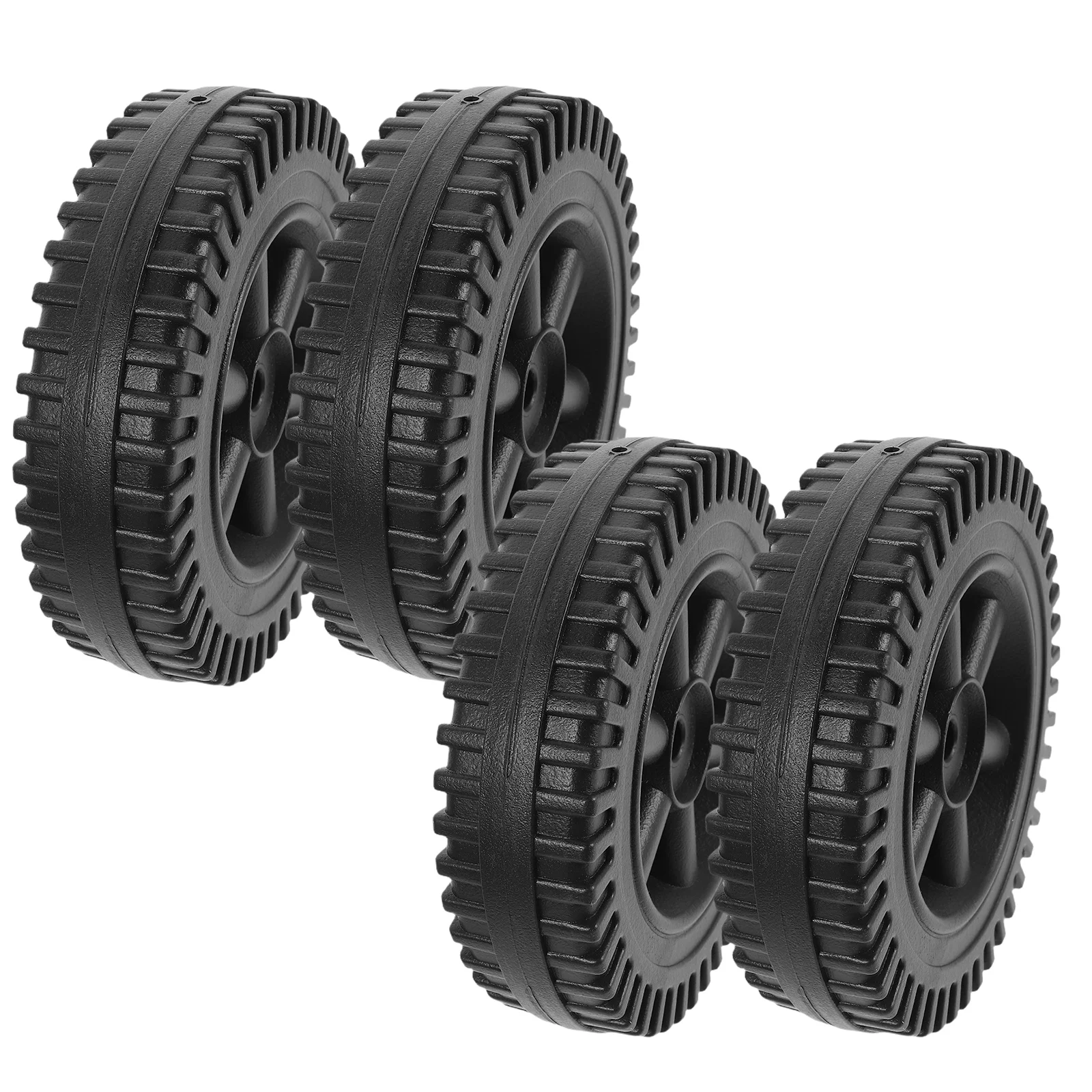 

4Pcs 6 Inch Plastic Black Blow Molded Bbq Grill Wheels Directional Caster Design Versatile Terrain Adaptability Durable