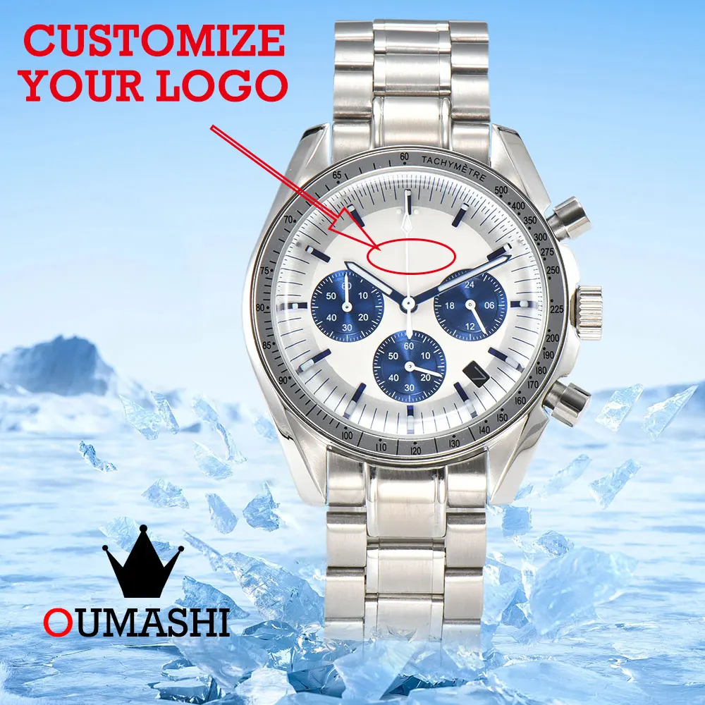 

Ultra fashionable men's watch OUMASHI quartz watch VK63 movement automatic date speed timer sapphire mirror luxury watch