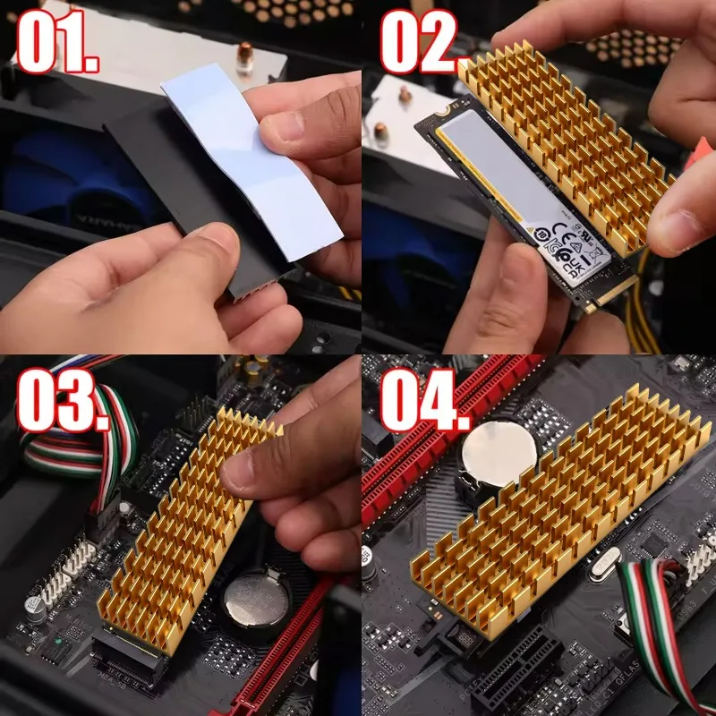 M.2 SSD Heatsink for PS5 Expansion Slot NVMe 2280 PCIE 4.0 Solid State Disk Cooler Aluminum Radiator with Conductive Thermal Pad