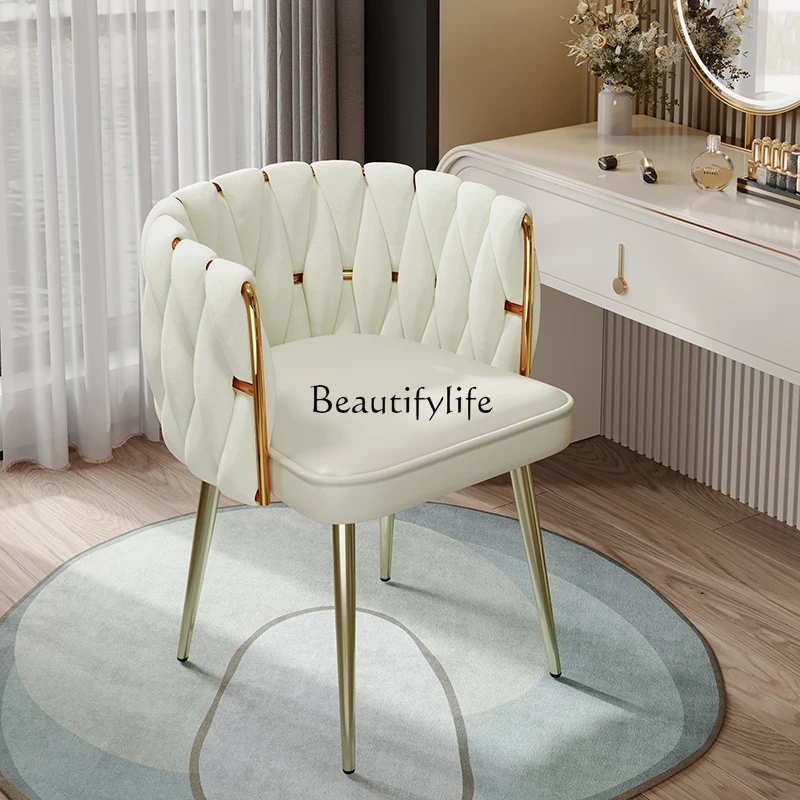 Light luxury household dining table chairs manicure makeup dressing rotating chair writing stool