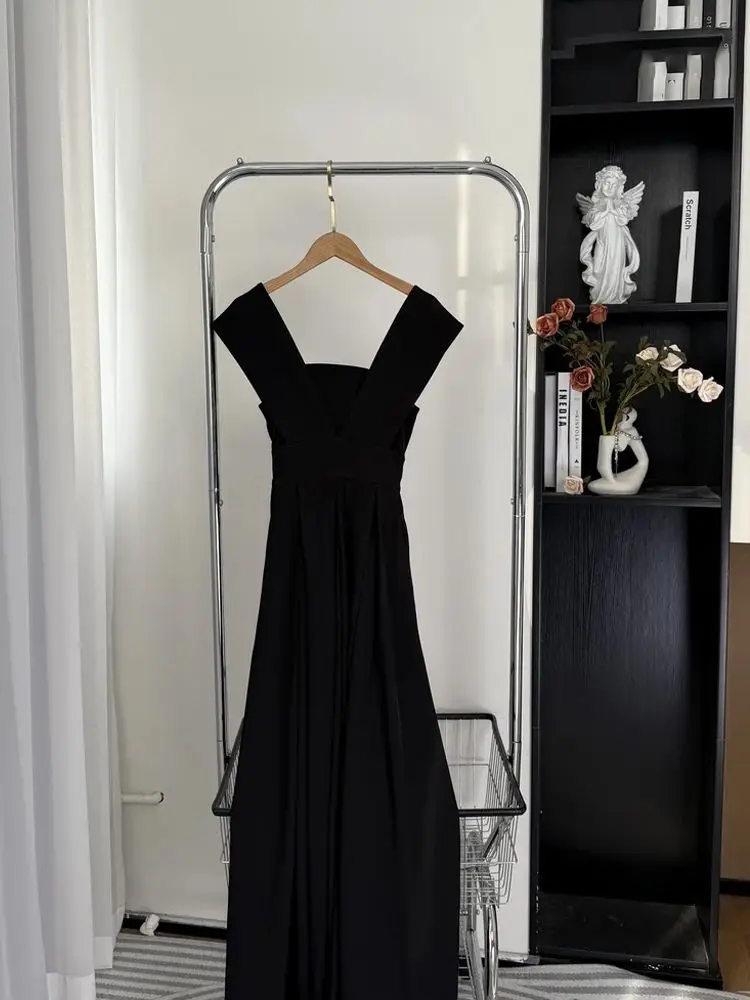 

Ele Bla, комбинезон с широкими штанинами, женский летний утягивающий комбинезон высокого качества, роскошный, подходит для официальных случаев, цельный костюм