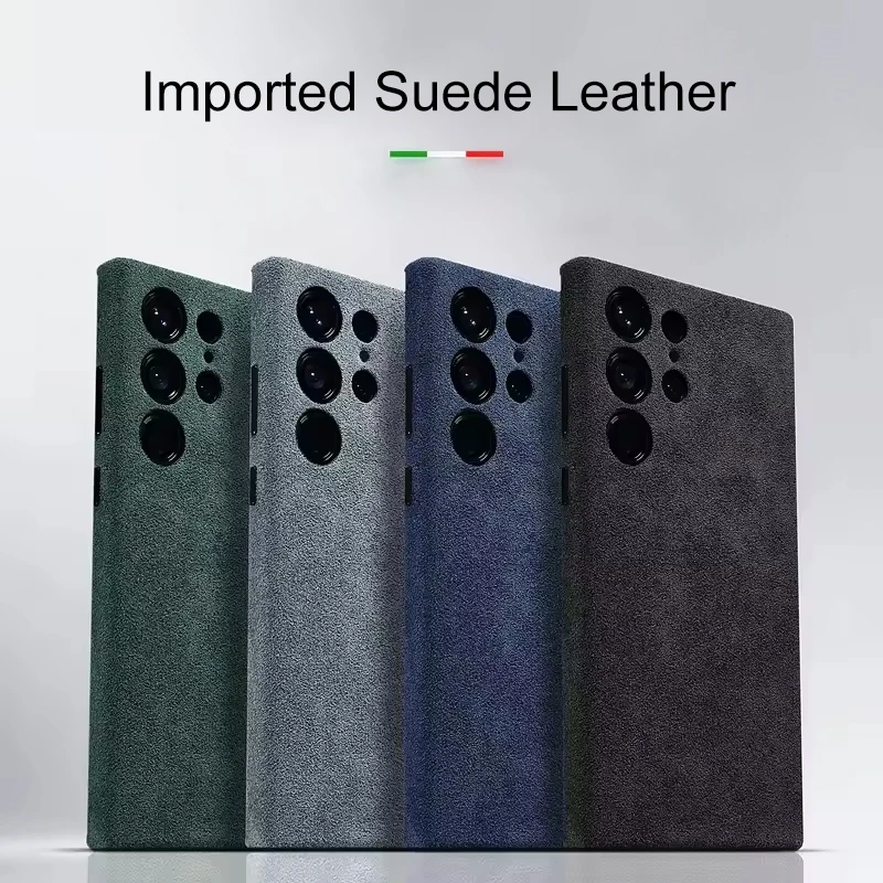 

Luxury Italy Imported Suede Leather Strong Magsafe Phone Case for Samsung Galaxy S24 S25 Ultra Plus Full Coverage Premium Case