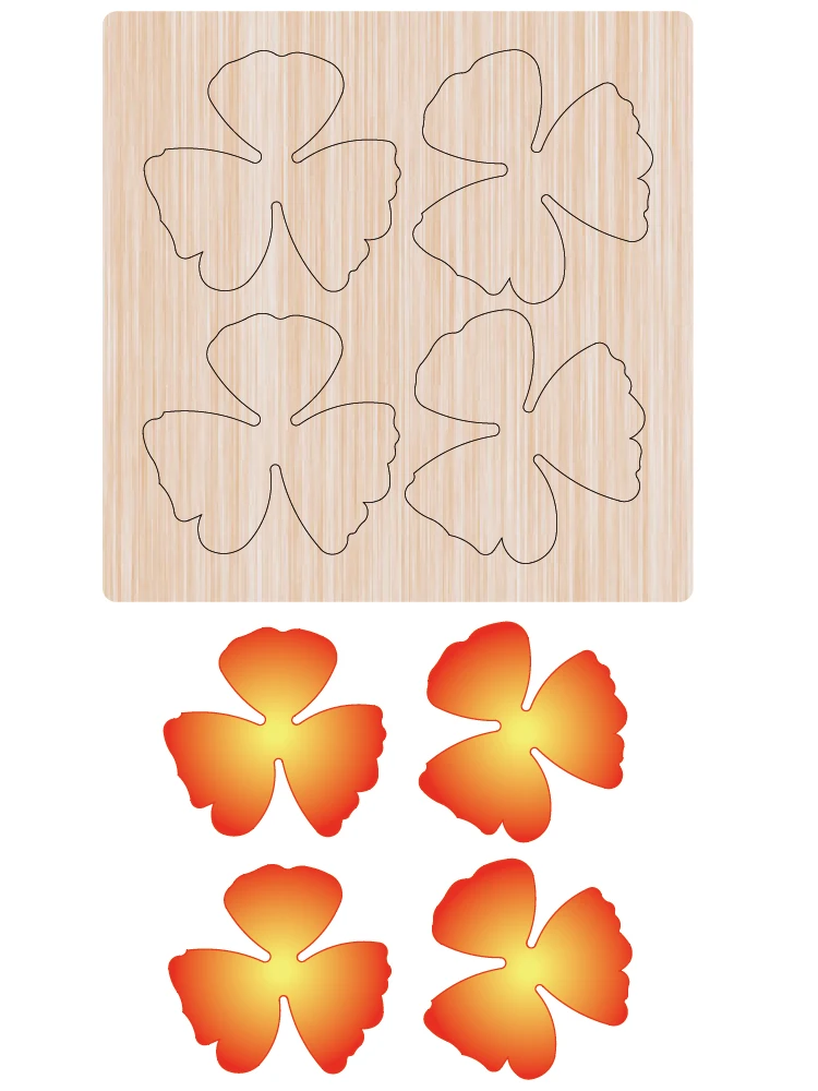 SIZZIXDIES 1piece 6-inch wooden cutting dies for tree leaves is suitable for most machines