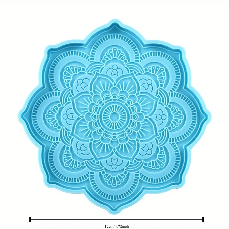 Mandala Coaster Silicone Mold Round Tray Cup Mat Epoxy Resin Casting Mould for DIY Resin Crafts Home Decoration Making Tools view 2