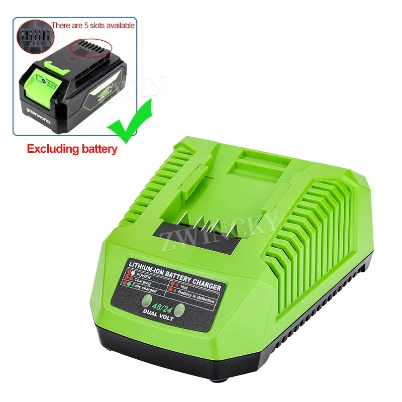 2A Charging Current Li-ion Battery Charger for Greenworks 48/24V Original Lithium Battery Safe Charging High Quality With USB