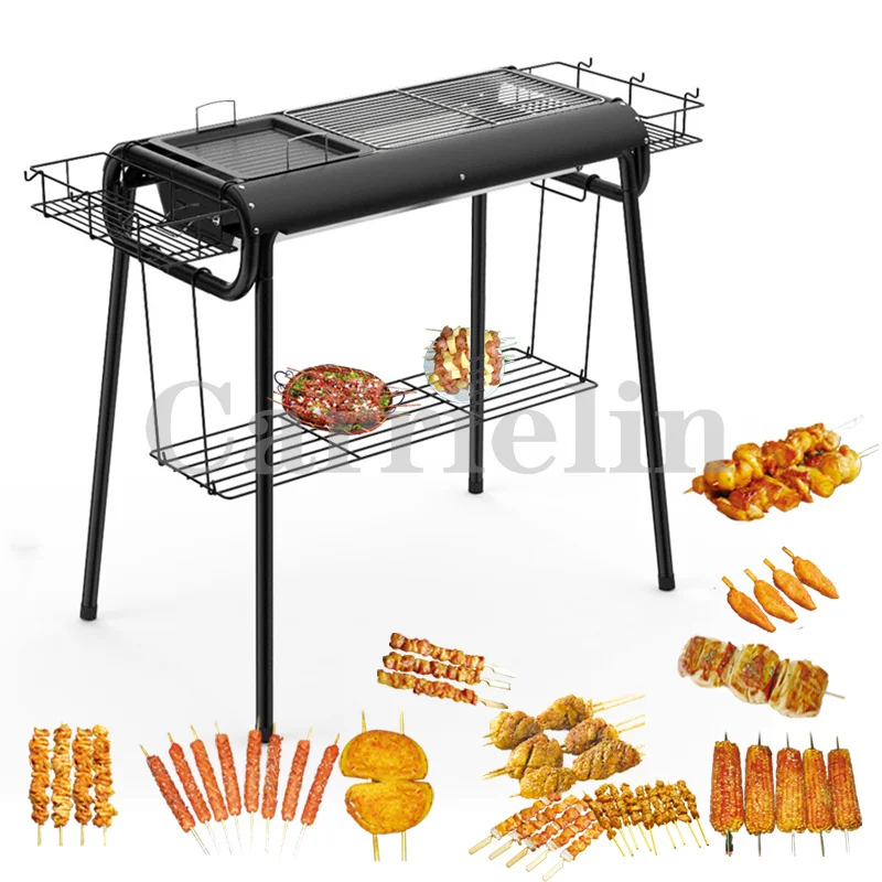 Portable Outdoor BBQ Grill Patio Camping Picnic Barbecue Stove Suitable For People Charcoal Grill Bbq Grill Table