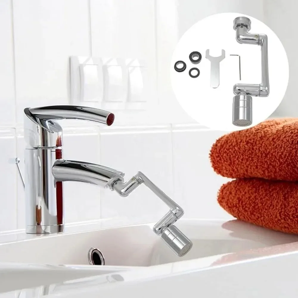 2025 1080° Universal Rotation Faucet Sprayer Head Adaptor Washbasin Faucet Extender Aerator Bubbler Nozzle Kitchen Tap Metal