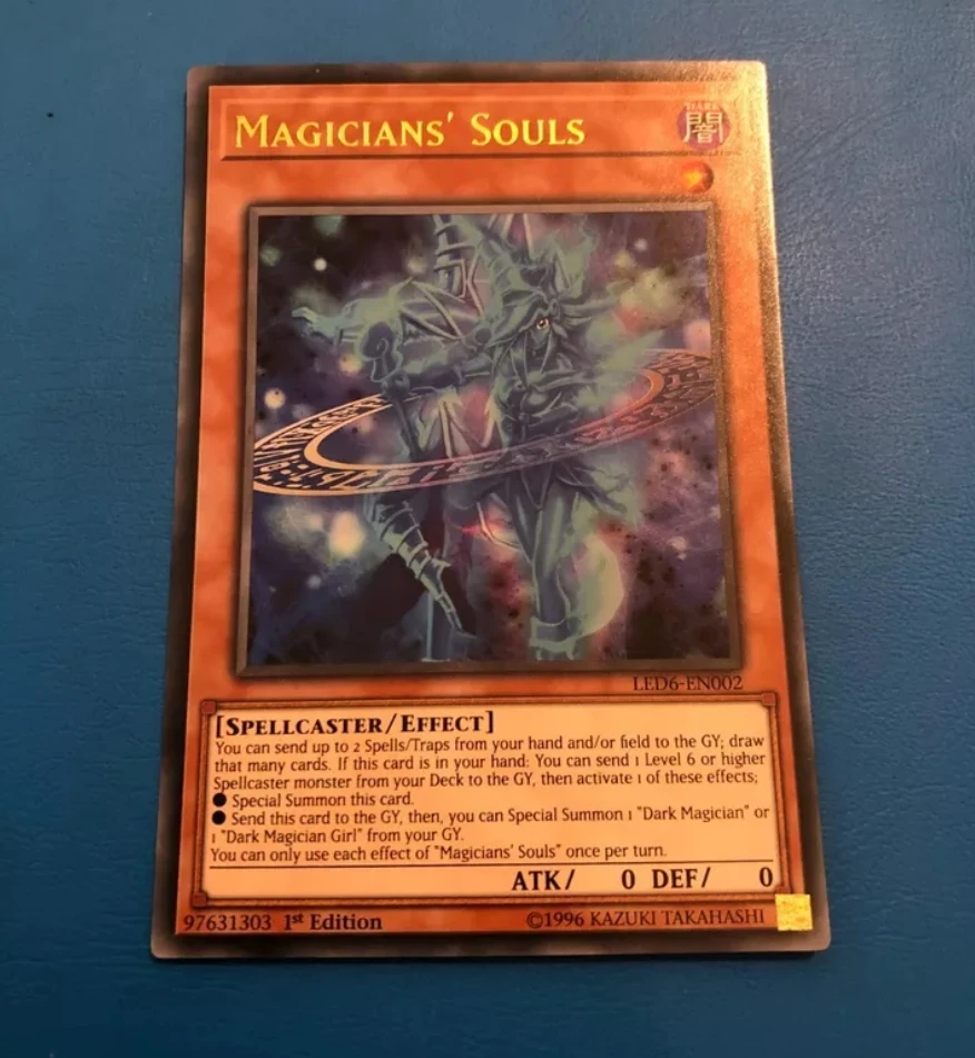 Yugioh KONAMI Duel Monsters LED6-EN002 Magicians' Souls Ultra Rare English 1a edición Colección Tarjeta de menta