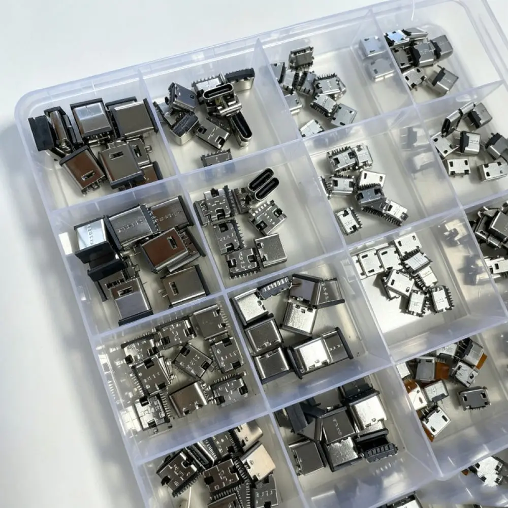 Replacement USB Port Socket Kit Type C Micro Connector Assortment For For Rongyuwei Electronics Repair Workshop