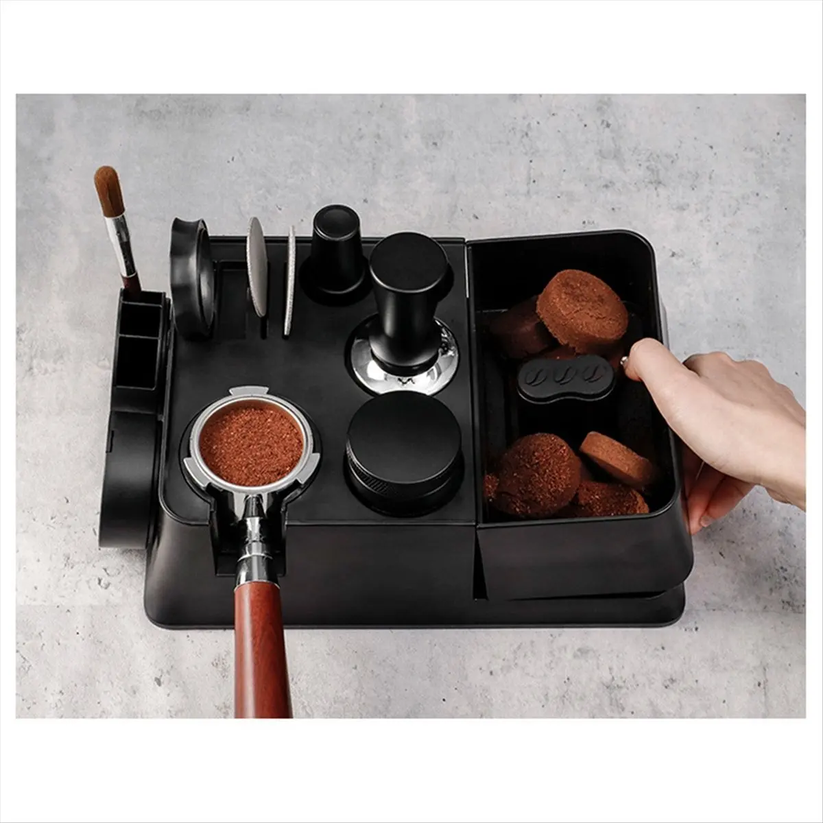 【New Hot】 Espresso Tamping Station 51mm 53mm 54mm 58mm Coffee Portafilters Espresso Accessories Tool Tamper