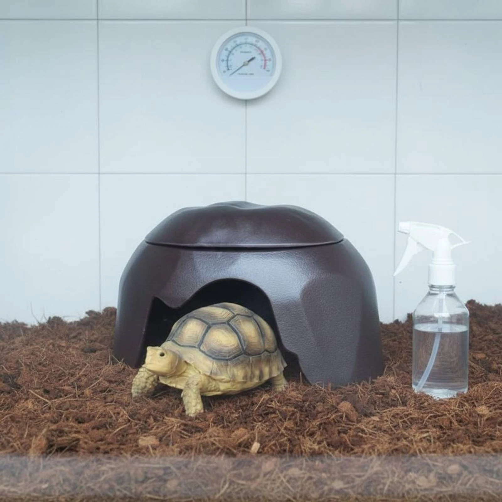 Humid Hide House Pyramiding Reduction Tortoise Shelter Cave Tortoise Hide Cave Easy to Pet Hygiene Habitat Long-Lasting Material