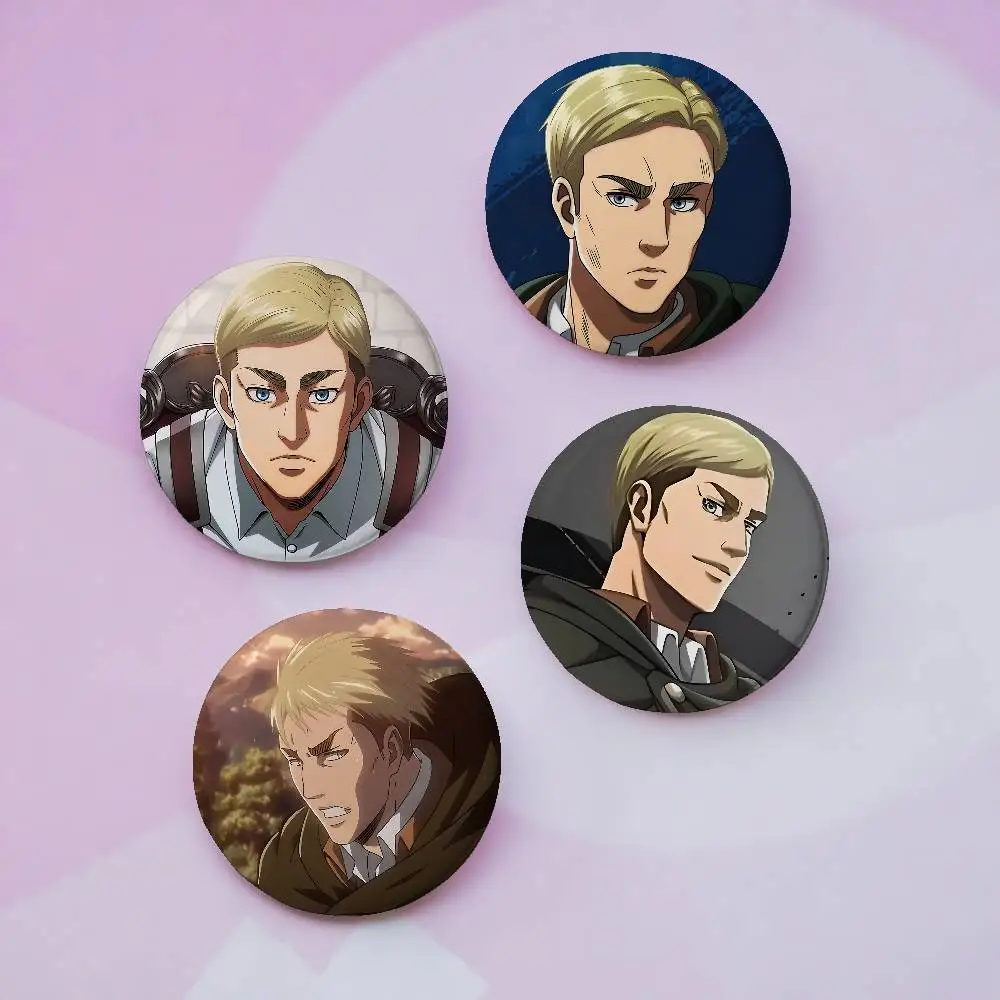 Anime Cartoon E-Erwin S-Smith Brooches Stylish Ornament Pins Exquisite Round Badge Bag Accessories Jewelry Gifts