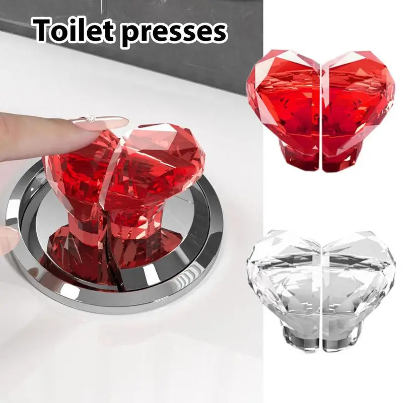 Heart Shape Toilet Button Flush Tank Press Tool for Toilets Toilet Reusable Push Button Flush Replacement for Kitchens Bathrooms