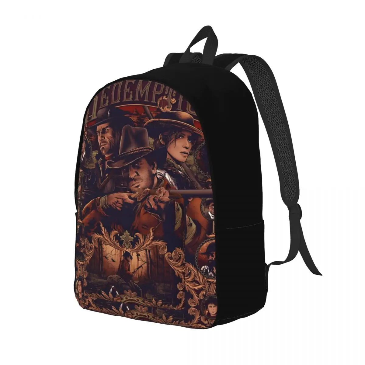 Fashionable Antique Artwork Rucksack For Work Office Retro Washable Arthur Morgan For Men Kid Backpack Gift