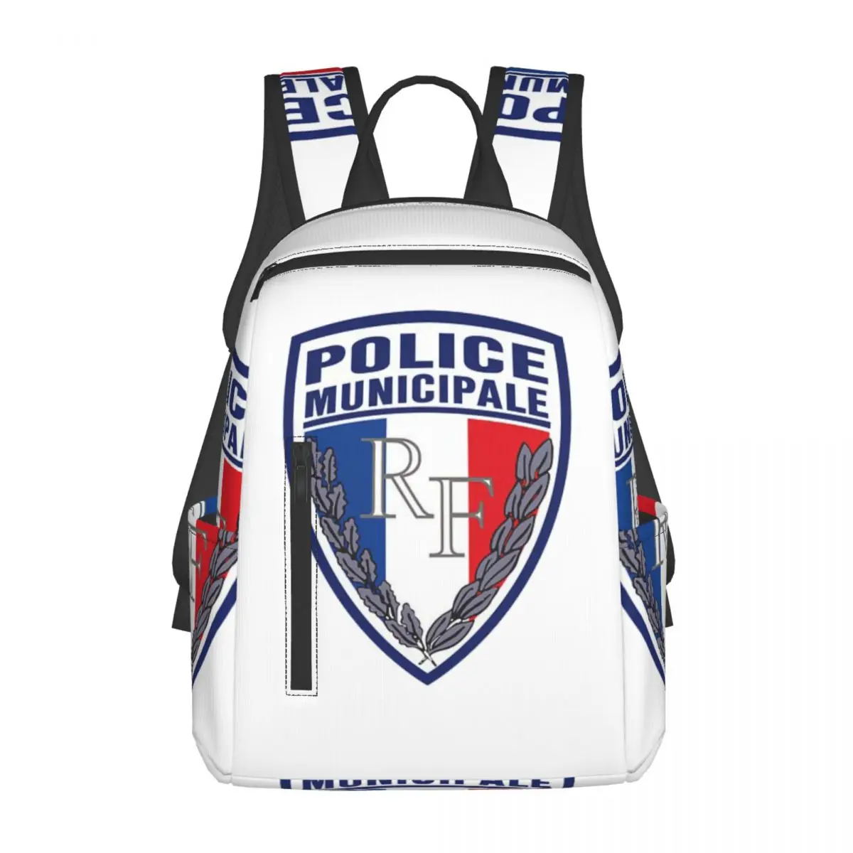 

FRENCH MUNICIPAL POLICE INSIGNIA Backpack Large Capacity Kids BookBag School Bag Shoulder Bags for Men Women