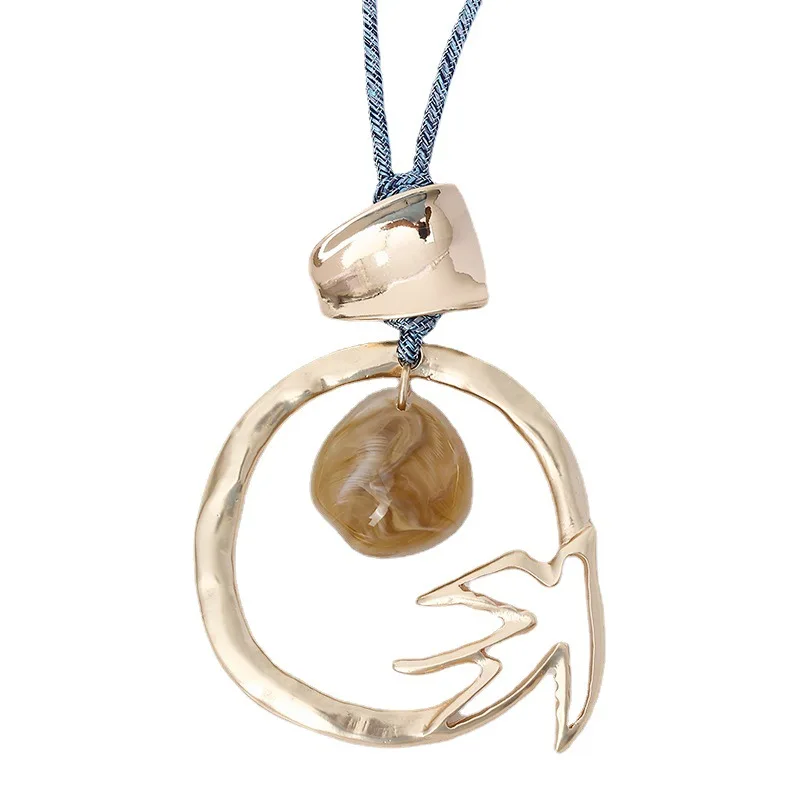 Hollow Out Resin Pendant Necklace for Women Unique Shape Jewelry