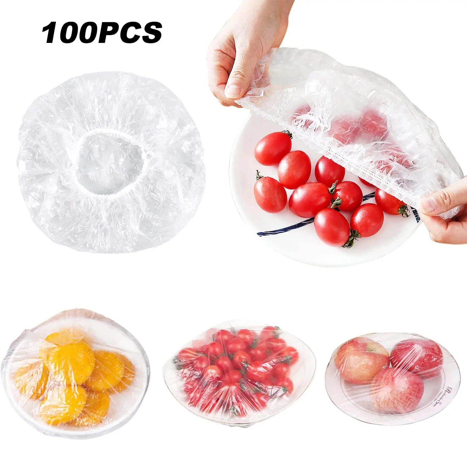 100PCS 42CM Disposable Fresh-keeping Bag Food Covers Fruit Storage Packaging Bags Kitchen Fresh Keeping Freshness