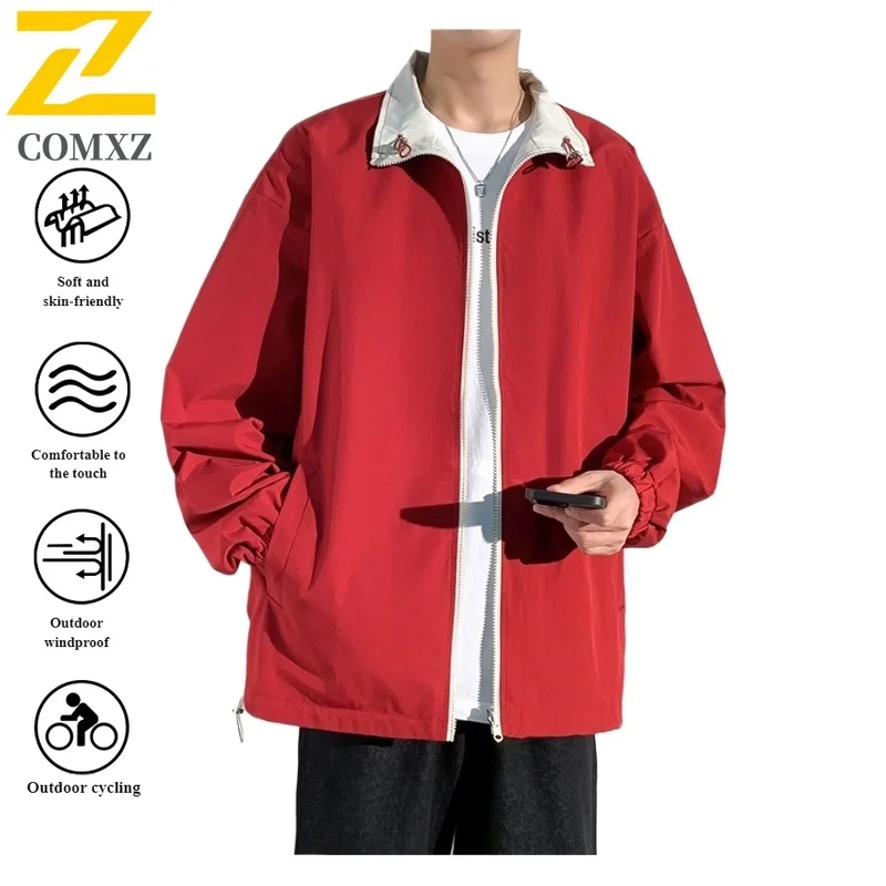 سترة EiAO قابلة للعكس وبسيطة ومقاومة للماء ومضادة للرياح معطف للزوجين على الوجهين للتنزه في المناطق الحضرية والمشي لمسافات طويلة والتخييم والصيد