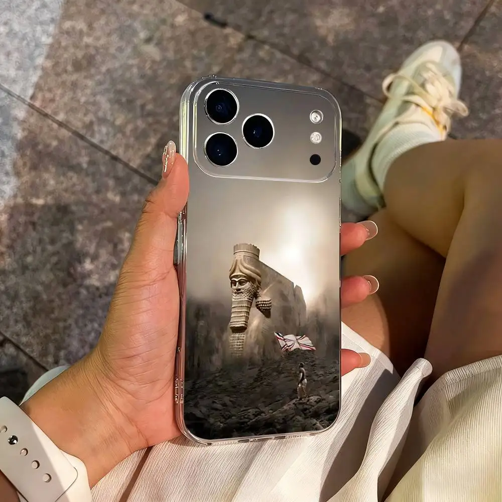 Casing HP Flag Art Great Assyrian Untuk iPhone 14,13,12,11,17,16,15,Pro,Max,Plus,X,XS,XR,SE,Mini Transparan Bahan Lembut