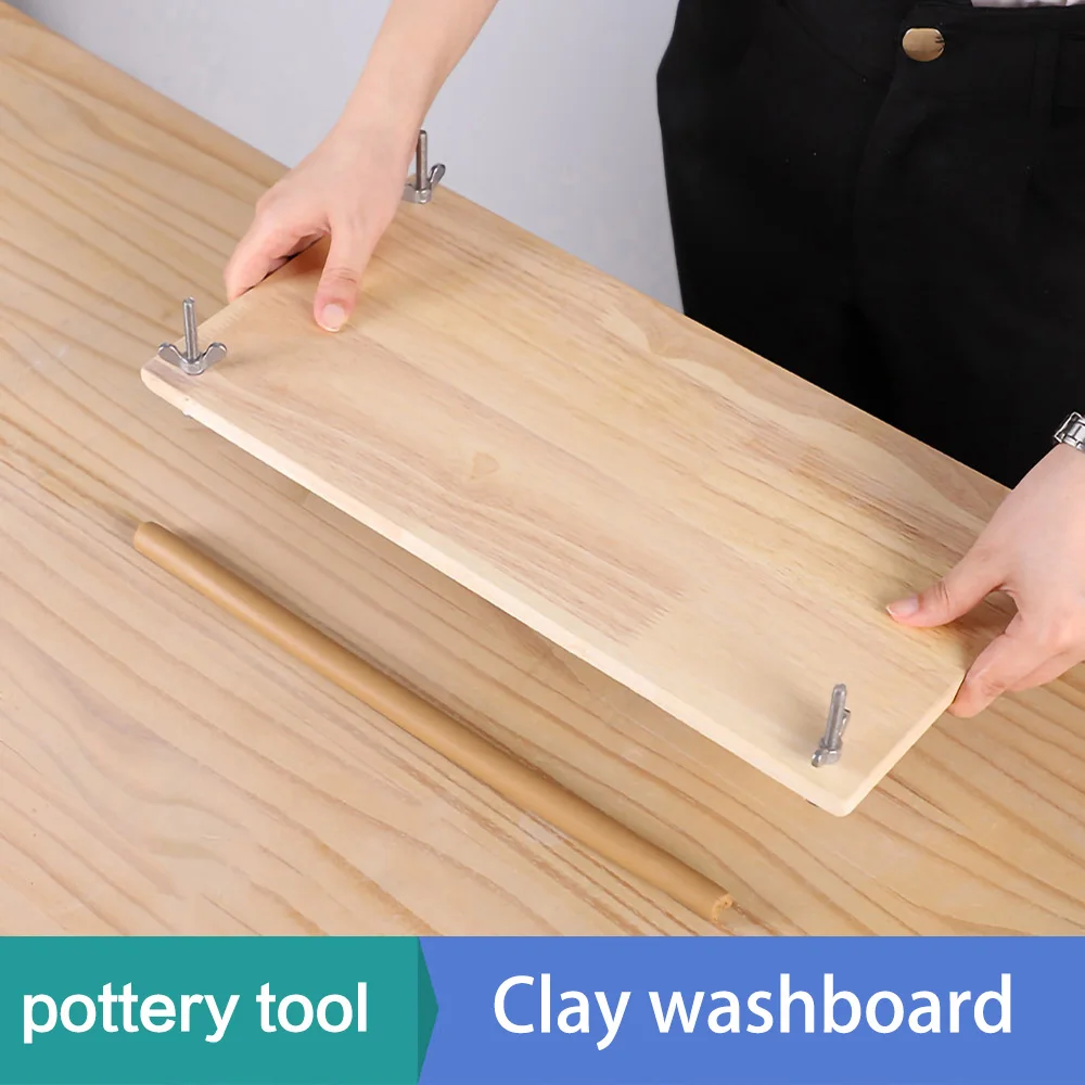pottery Tools Rolling mud strips Splitting mud strips Auxiliary tools Ceramic handmade solid wood clay pressing plate