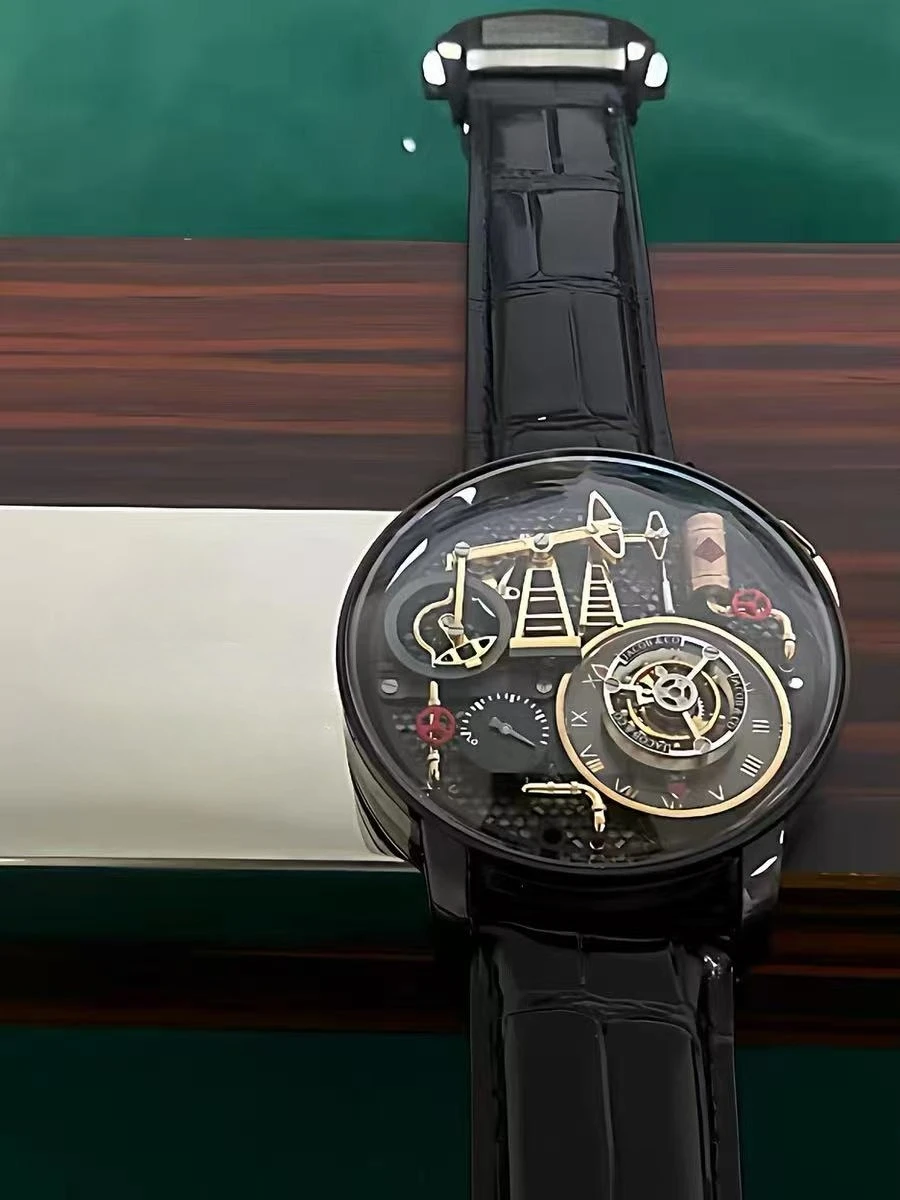 Orologio meccanico da uomo con decorazione a olio, orologio da uomo, orologio personalizzato con confezione in scatola di legno di fascia alta