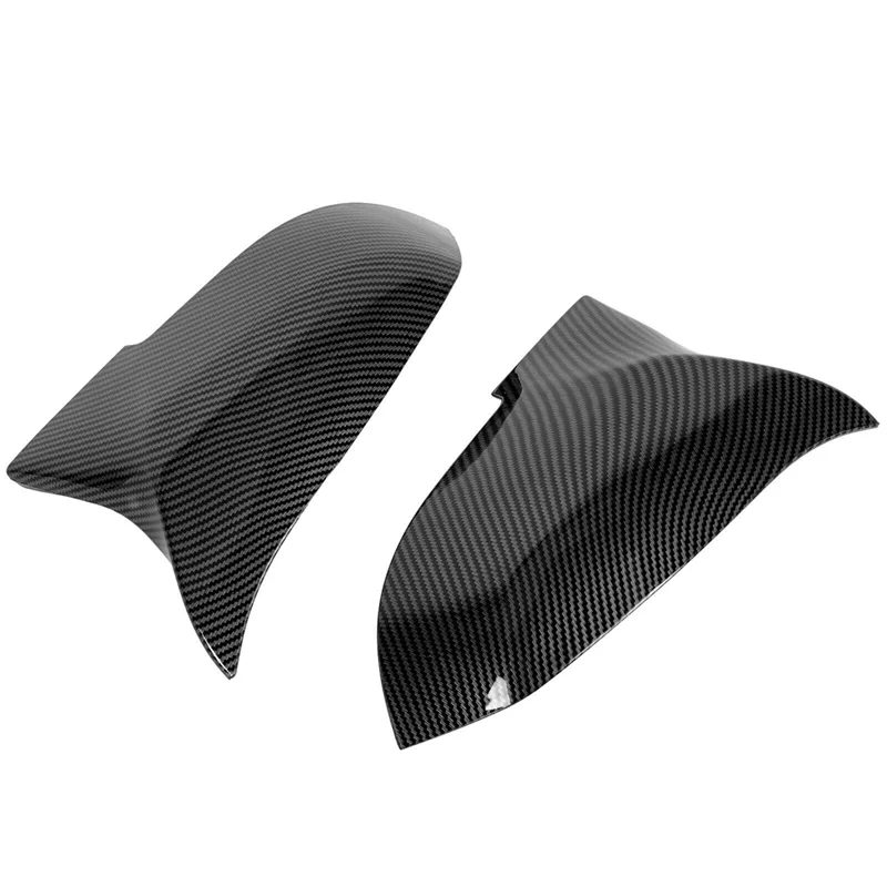 Car Bullhorn Mirror Cover for BMW 1 2 3 4 X1 I3 Series F30 F20 E84 Carbon Fiber Pattern Exterior Mirror