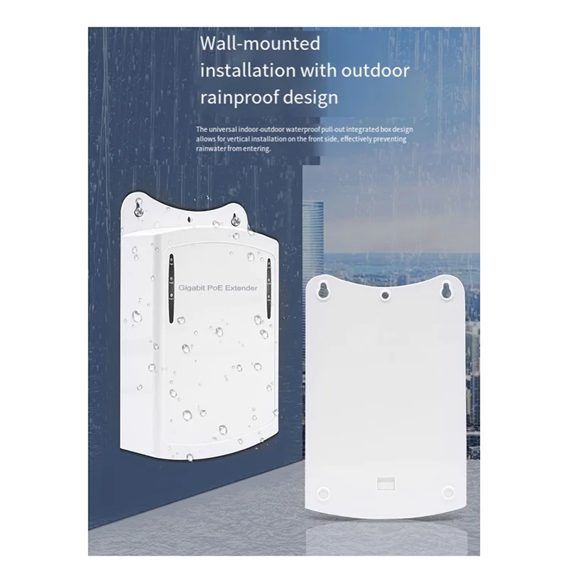 SQPP-2 منفذ مقاوم للماء Poe مكرر 10/100/1000Mbps انخفاض استهلاك الطاقة إيثرنت 2 منفذ Poe موسع شبكة الخائن