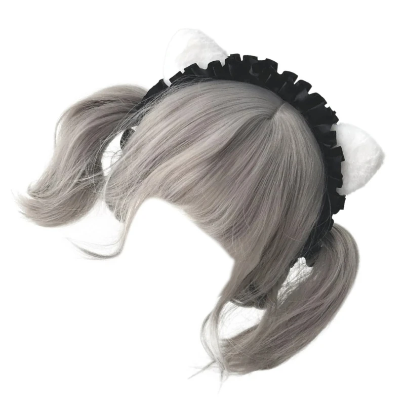 Plush Cats Ear Hairhoop RolePlay Headband Costume Halloween Headwear Women Stage Performances Hairhoop Party Props Drop shipping