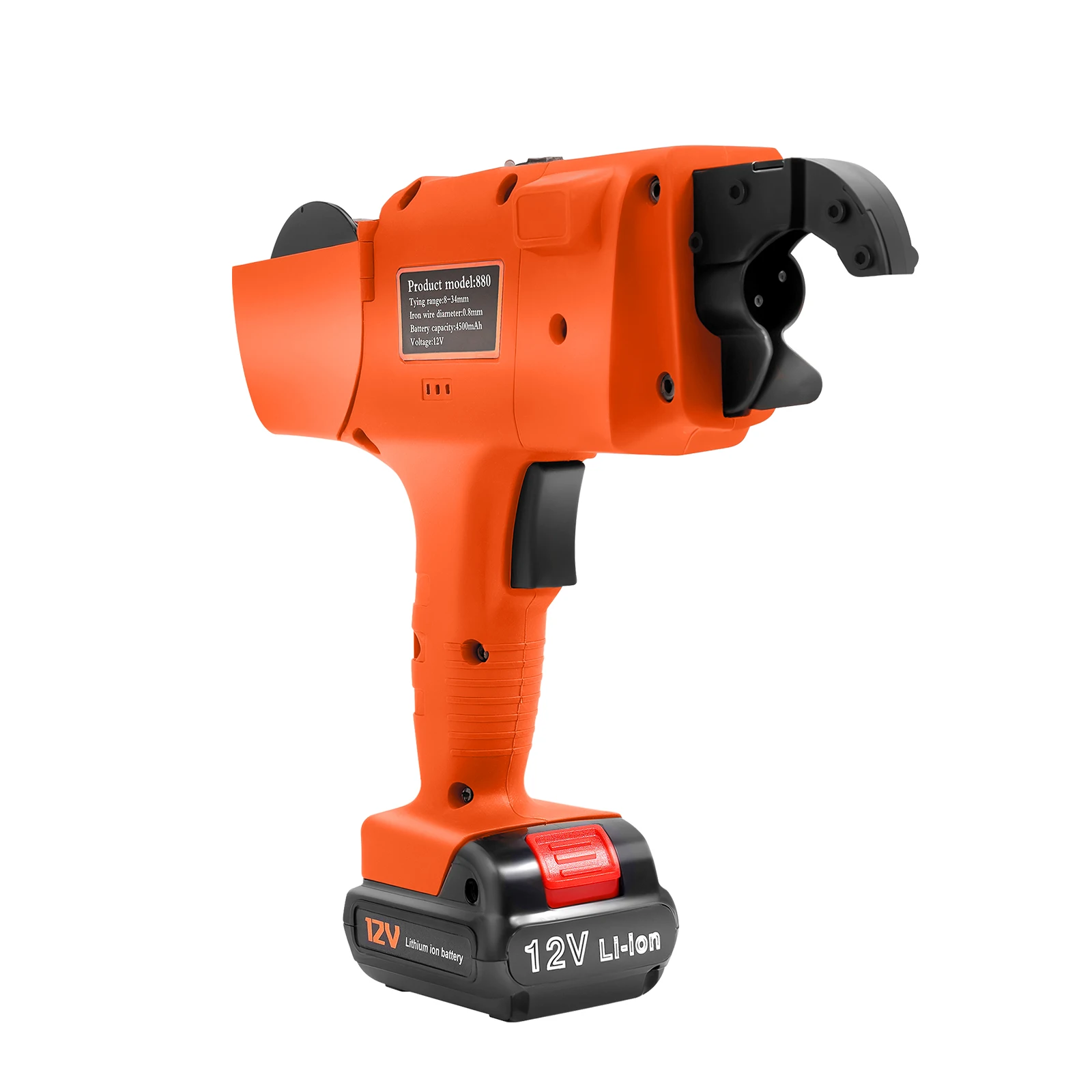 Drahtbiegewerkzeug, automatische Handbewehrungsstufe 8–34 mm, elektrische Bewehrungsbindemaschine 220 V, orangefarbenes Baubindewerkzeug – Detail 5