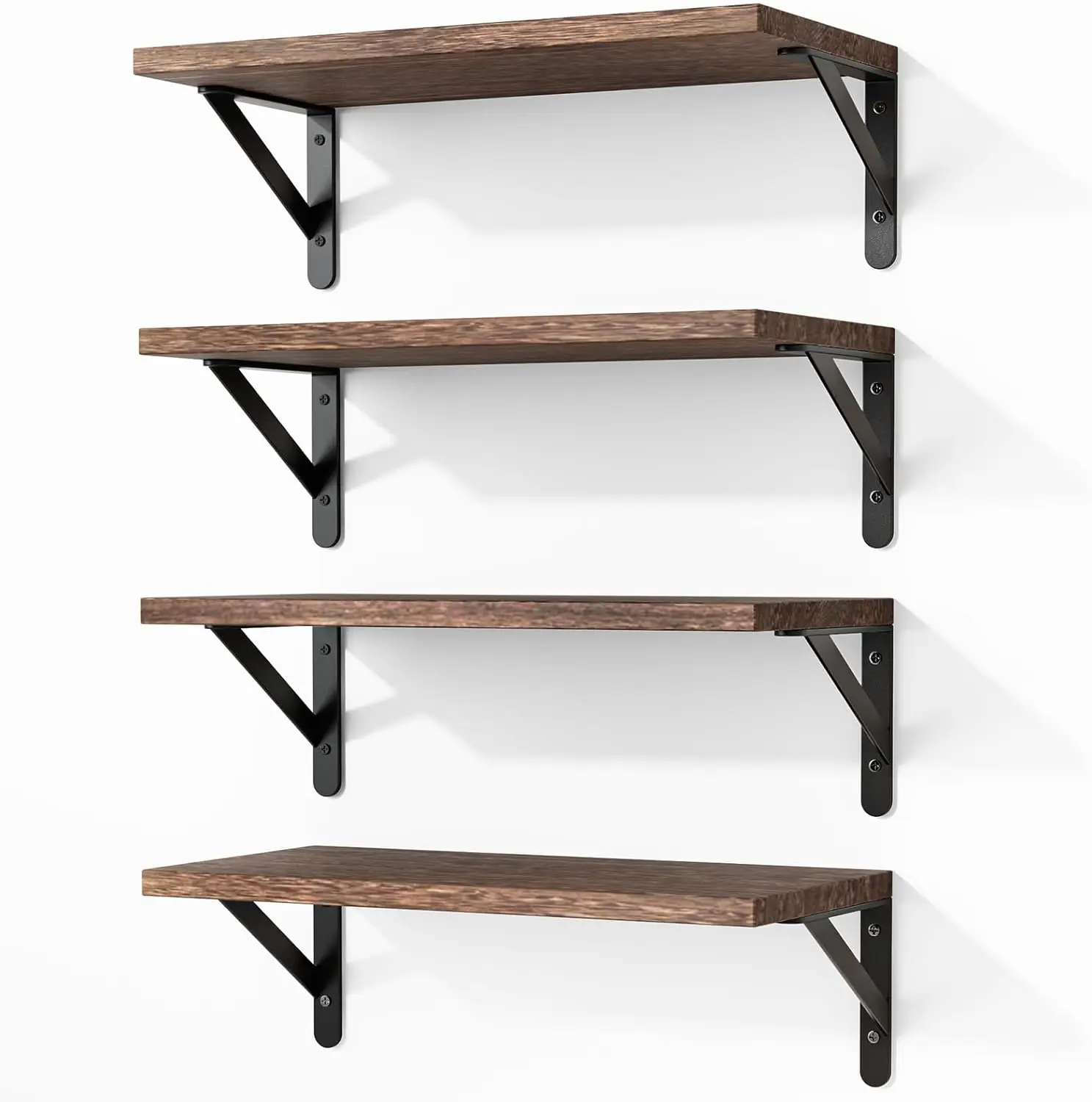 

Floating Shelves for Wall, Wood Wall Mounted Shelves for Bedroom, Bathroom, Living Room, Kitchen Storage and Decor(Brow