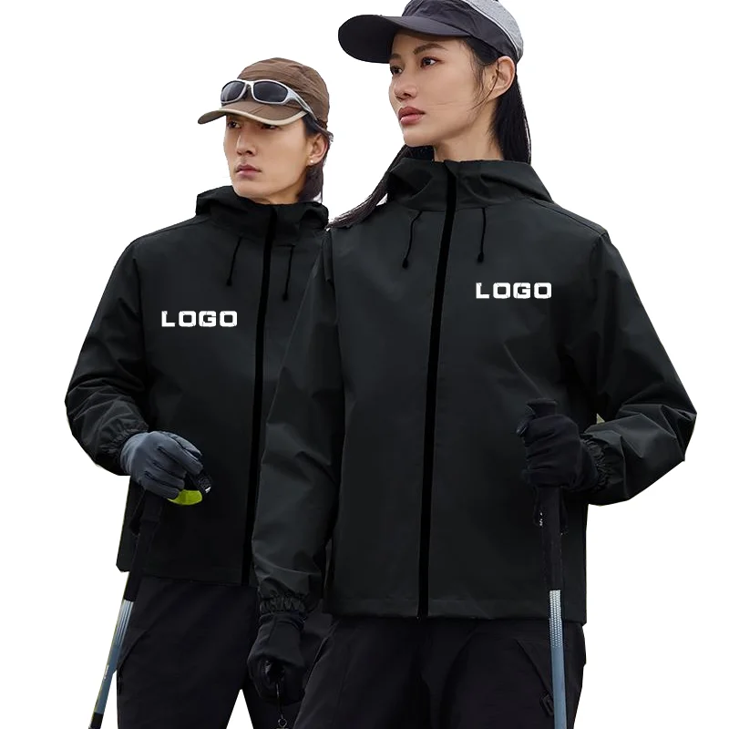 

480gsm Men's Thin Hooded Jacket Waterproof Hiking Jacket Windproof Outdoor Trekking Coat Custom Print Your Design Windbreakers