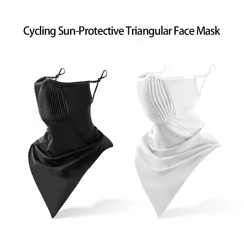 Sun-Protective Cycling Mask for Men Women Summer Adjustable Ear-Loop Face Cover Ice-Silk Breathable Cooling Outdoor Sports Mask
