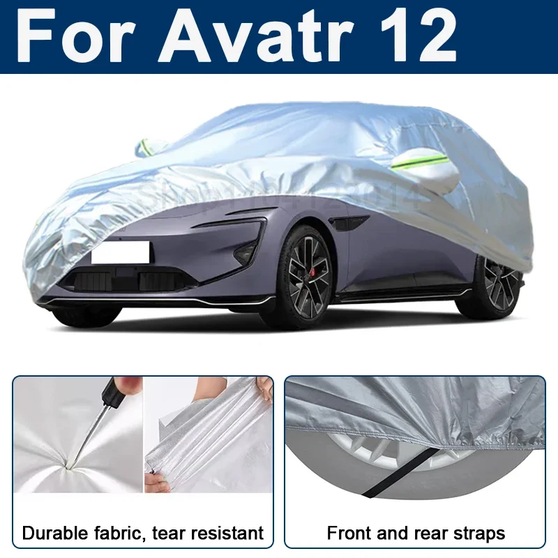 

Outdoor Full Car Cover For Avatr 12 with Reflective Strips Waterproof Snowproof Dustproof UV Protection Auto Exterior Accessory