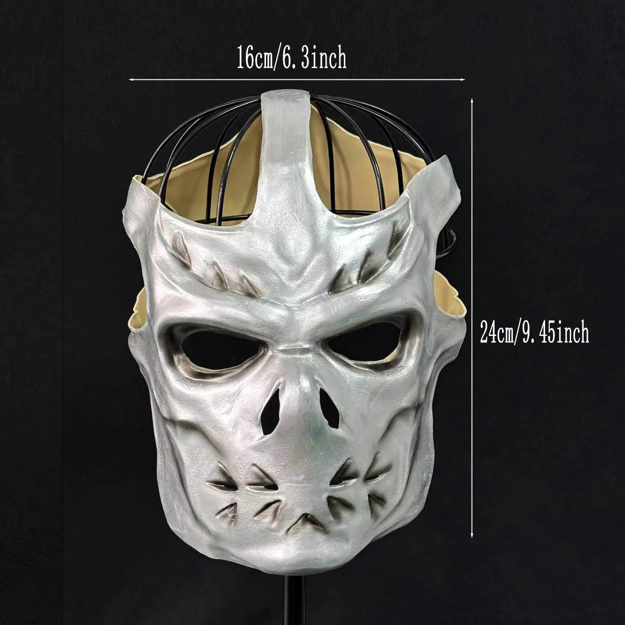 Halloween Gruseliger Totenkopf-Maske aus Naturlatex, Vollkopfmaske für Halloween-Party, Cosplay und Kostümpartys – Detail 3