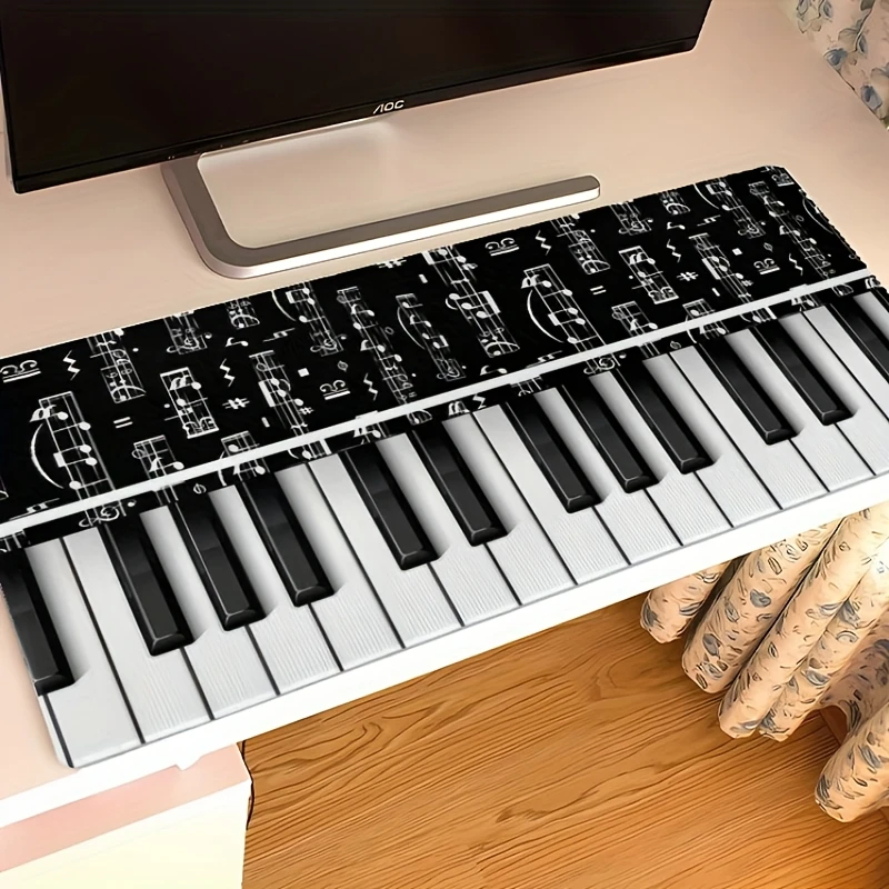 

Piano Keys Music Notes Extended Mouse Pad Non-Slip Rubber Desk Mat for Gaming Office Workspace
