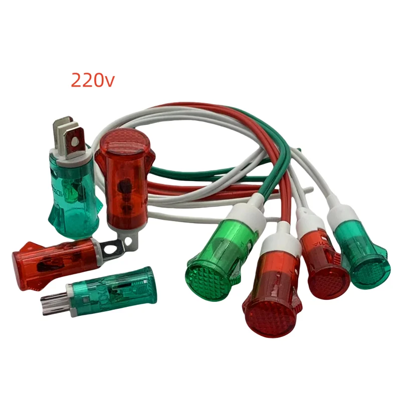1pcs 220V indicator light MDX11A/14A disinfection cabinet water heater freezer power indicator signal light 10MM Connector