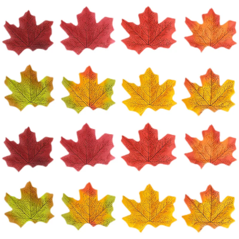 

100PCS Artificial Maple Leaves Silk Fake Autumn Leaves Wedding Party Decoration Halloween Christmas Home Decor Fake Maple Leaf