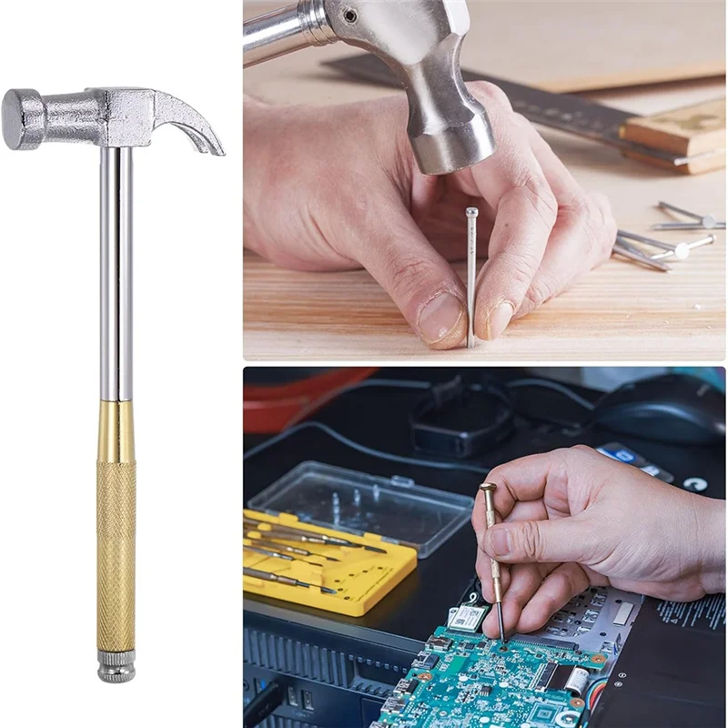 

AT44-2Pcs 6In1 Multifunctional Metal Mini Hammer, Small Nesting Hammer, And Screwdriver Set, Portable Steel Mini Hammer Ideal