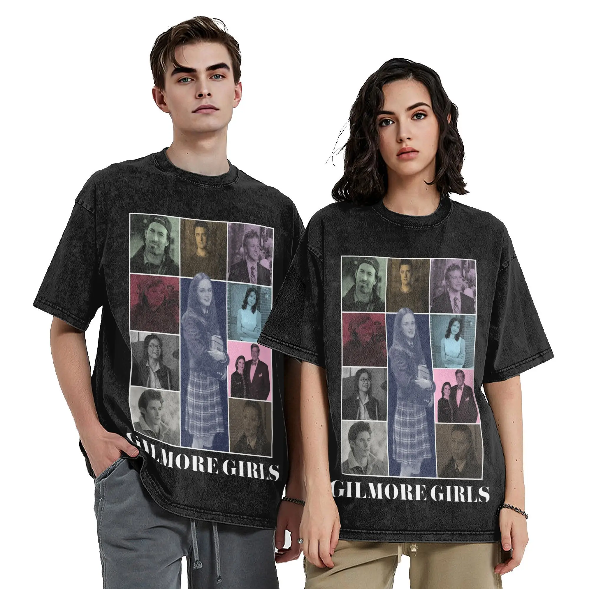 Washed T Shirt Gilmore Girls Eras Tour Poster Hip Hop Retro T-Shirts Oversize Streetwear Summer Tops Tee Shirt for Men Women