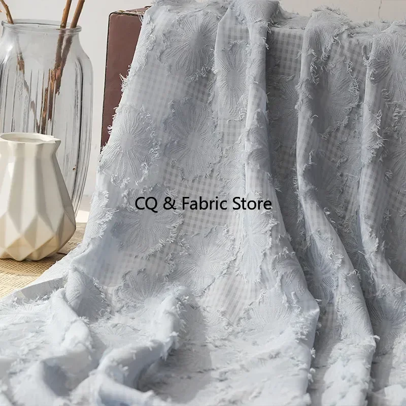 

Хризантема жаккардовый крой с цветочной кисточкой клетчатая шифоновая ткань DIY классическая рубашка