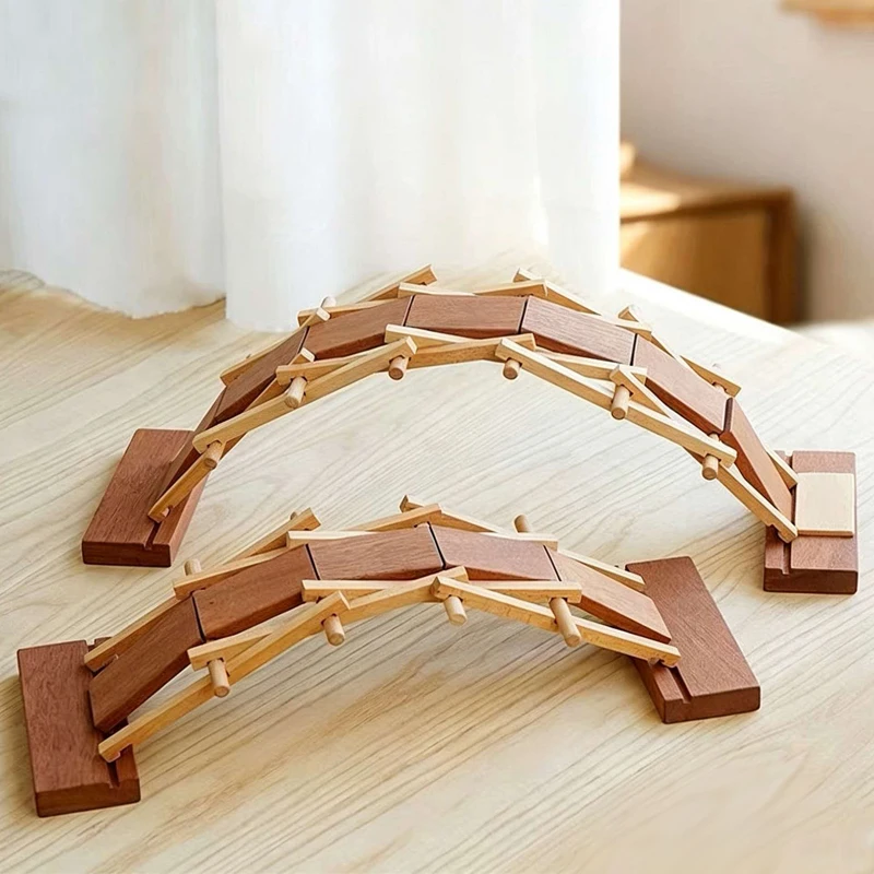 LuBan Wooden DIY Arch Bridge Mortise And Tenon Construction Building Engineering Kits Teenager Creative Gifts Educational Toys
