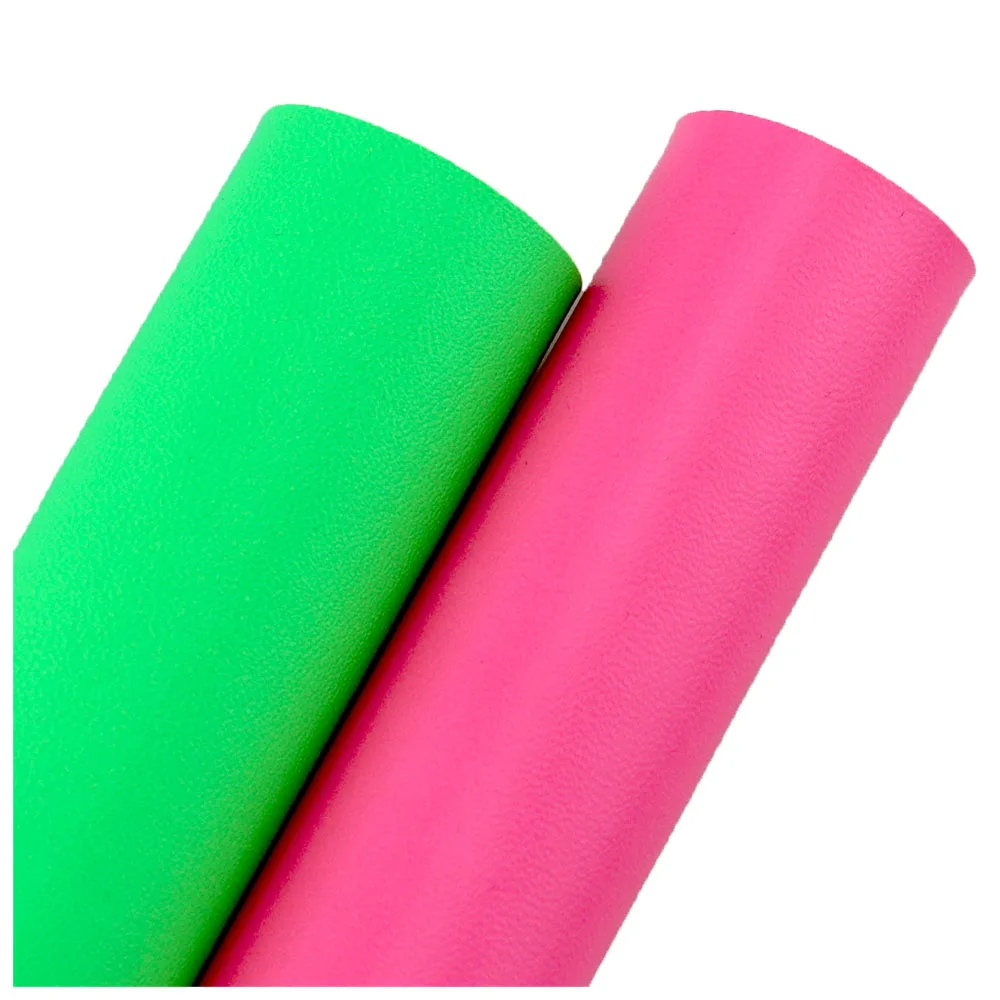 30x132cm Roll Neon Green Pink Soft Smooth Faux Synthetic PU Leather Fabric For Handbags Bows Sewing Craft DIY BH471