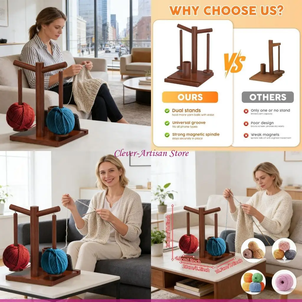 

E06B Yarn Storage Organizers Featuring Integrated Mobile Holder Craft