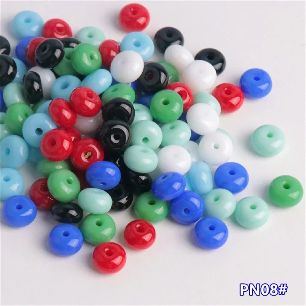 New 5x8mm Natural Color Non Fading Glass Abacus Beads, Safety Buckle, Donut, Glass Round Beads DIY Material