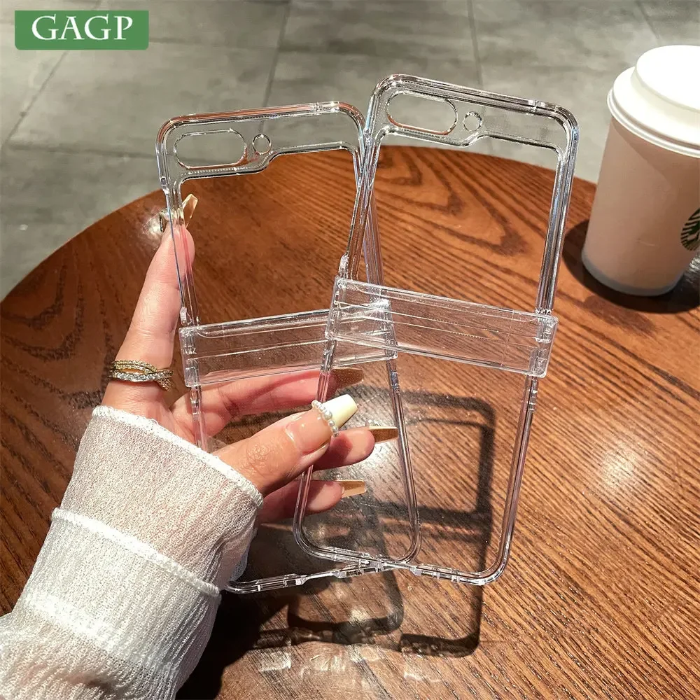 삼성 Z 플립 6 5 케이스용 투명 Fundas 삼성 갤럭시 Z 플립 3 4 5 6 커버용 3 in 1 전체 보호 PC 케이스 지우기