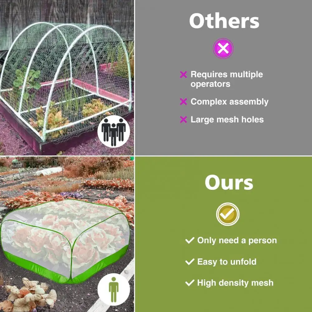 Plant Cover Bird Netting Long-lasting Plant Cover Mesh Fine Mesh Plant Cover Pop-up Cage Outdoor Bird Protection for Fruits